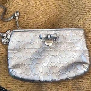 Coach Silver wristlet